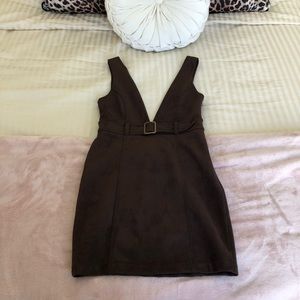 Faux suede buckle jumper